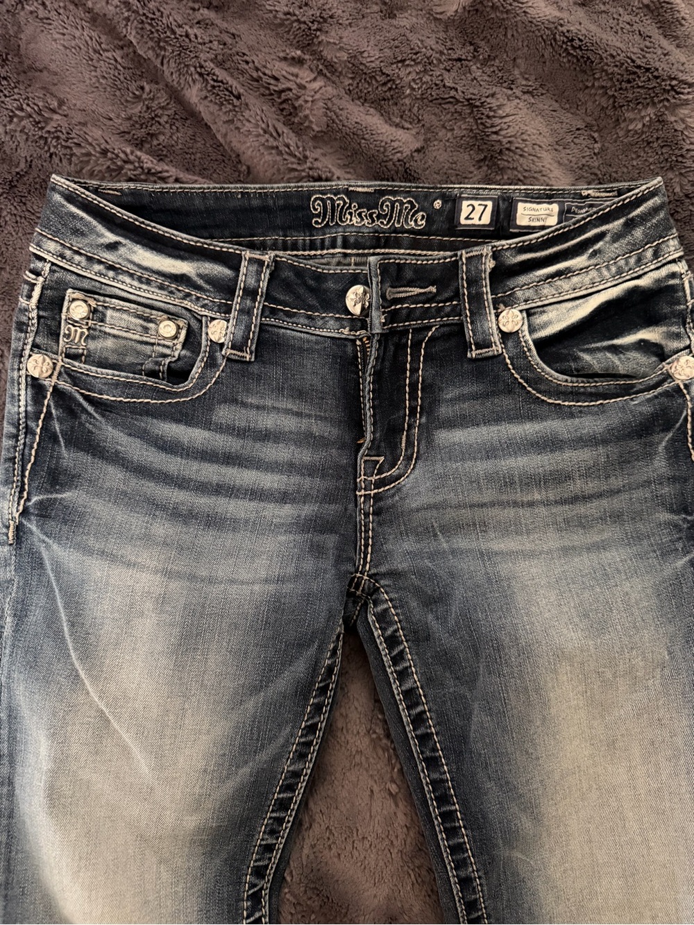 Miss Me Women's Faded Blue Skinny Jeans